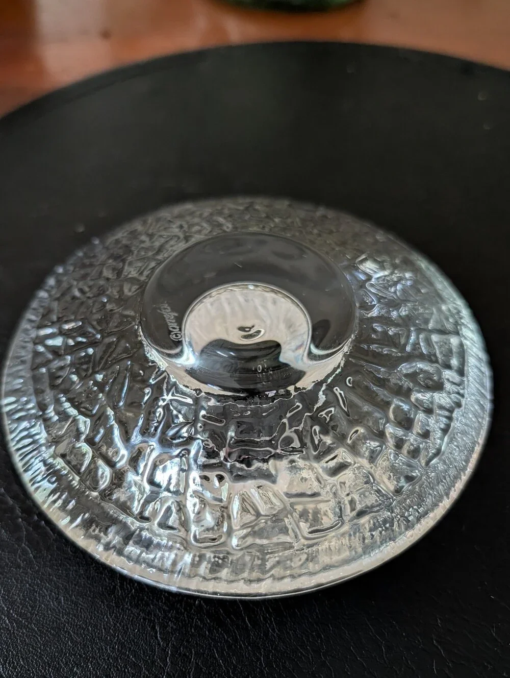 Orrefors disc Votive candle holder